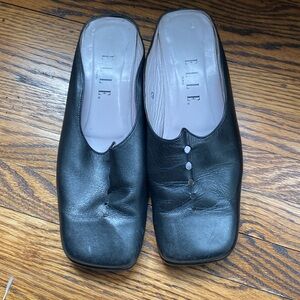 BLACK MULES BY ELLE PARIS SIZE 40 .